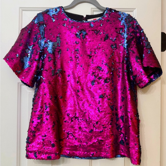 BuddyLove Blanche Sequin Top in Barbie XS - Picture 1 of 5